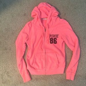 VS pink hoodie zip up